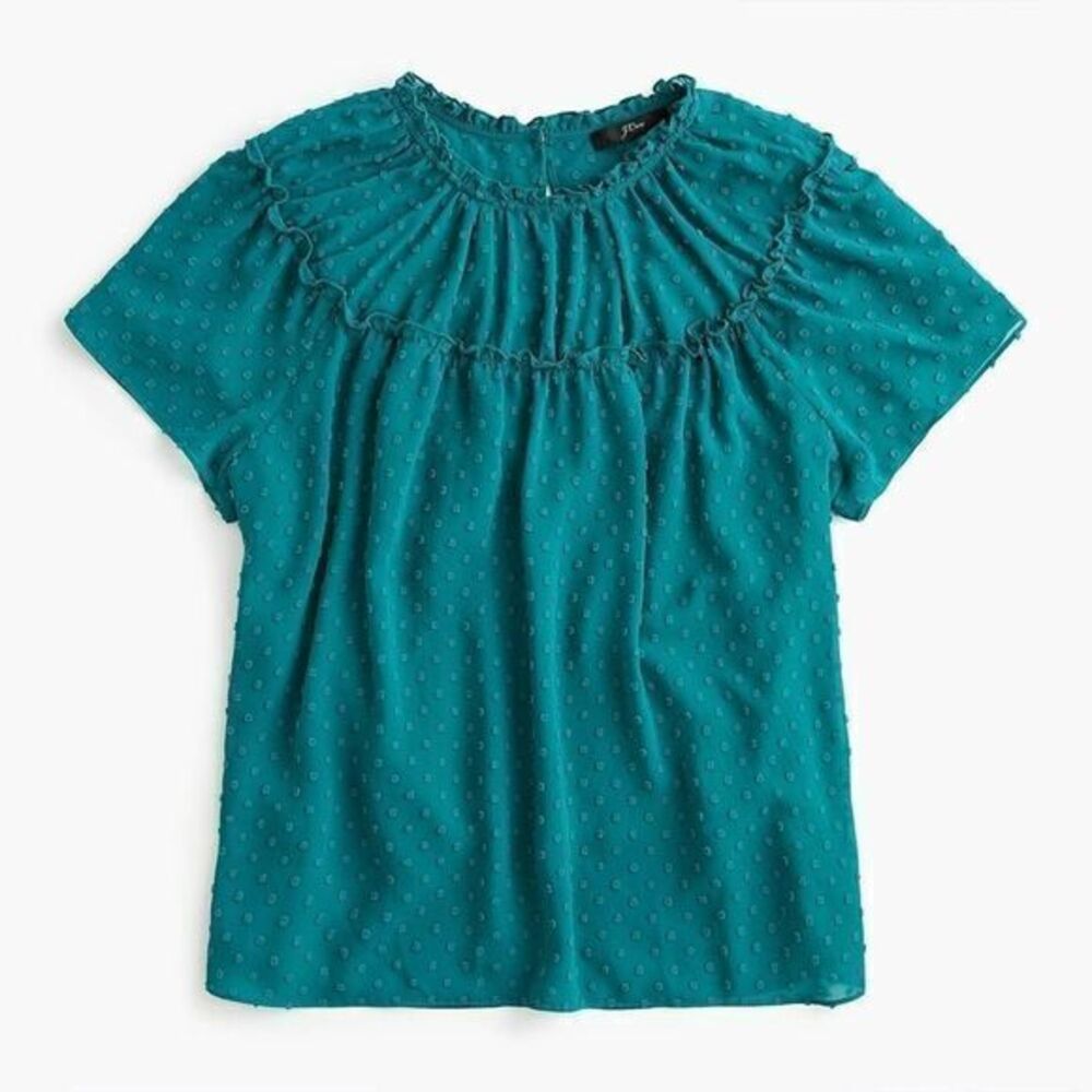J. CREW NWT Gathered Bib Top in Drapey Swiss Dot SMALL